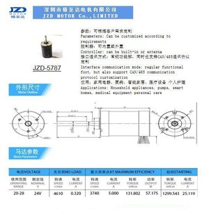 มอเตอร์ดีซีไร้แปรงถ่าน 5787 ขนาด 56 มม. 36V 1500 รอบต่อนาที แบบยึดหน้าแปลน พร้อมการสื่อสาร 485 - Product Image 3