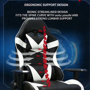 <span class=keywords><strong>Silla</strong></span> de Juego Ergonómica con Reposapiés, Giratoria y Reclinable, Altura Ajustable, para Comedor u Oficina - Product Image 5