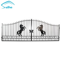 Conception de porte de luxe en fer forgé enduit de poudre galvanisée