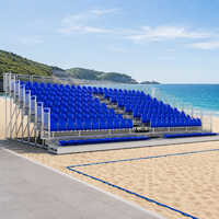 Sièges pliants portables pour gradins avec roues, chaises de stade durables en alliage d'aluminium pour les événements sportifs scolaires, montage facile