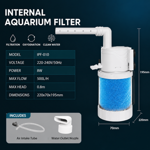Filtre interne d'aquarium en ABS, débit de pulvérisation réglable, respectueux de l'environnement, silencieux, pour aquariums intérieurs et extérieurs de petite taille - Product Image 3