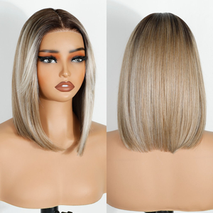 ท็อปเปอร์ผมบ๊อบสั้นสำหรับผู้หญิง<span class=keywords><strong>ผม</strong></span>บาง วิกผมสังเคราะห์ดูเป็นธรรมชาติ พร้อมหน้าม้าและแสก<span class=keywords><strong>ข้าง</strong></span> ปิดผมบางได้อย่างเต็มที่ - Product Image 2