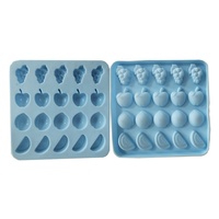 Verfijnde siliconen gummy candy mal voor voedsel, meerdere vormen (hart, fruit, rond), herbruikbaar, DIY chocolade, gelei, ijsvormpje