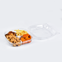 RESG grande collation restauration rapide transparent PET rPET livraison 9 pouces boîtes d'emballage pour hamburger personnalisées récipient à hamburger en plastique avec couvercle