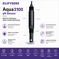 Électrode de pH industrielle en ligne pour la qualité de l'eau Aqua3100, capteur submersible IP68 pour piscines, filetage 3/4 NPT, boîtier ABS