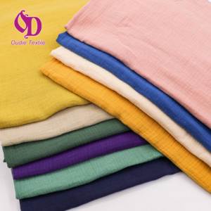 Tessuto Crêpe in <span class=keywords><strong>Mussola</strong></span> a Doppio Strato 100% Cotone Biologico Tinta Unita Multicolore per Pagliaccetti o Camicie Senza Maniche da Neonato - Product Image 5