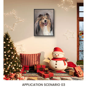 कस्टमाइज्ड शेटलैंड शेपडॉग पालतू चित्र कैनवास जानवर जन्मदिन पर उपहार - Product Image 6