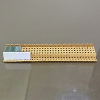 Support de tuiles de mahjong en rotin tressé et acrylique de 20 pouces, options bord ondulé et bord droit, ensemble de supports de mahjong américains