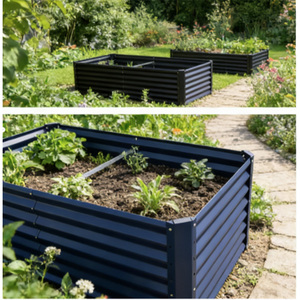 VERTAK 180x90x60cm Galvanized Steel Raised Garden Bed Powder Coated Metal Planter <b>Box</b> for <b>Outdoor</b> Vegetable Gardening - Product Image 2