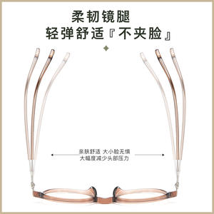 Monture de lunettes rétro ronde en TR90, anti-lumière bleue, monture complète, unisexe, verres en acrylique, fabriqué à Danyang - Product Image 5