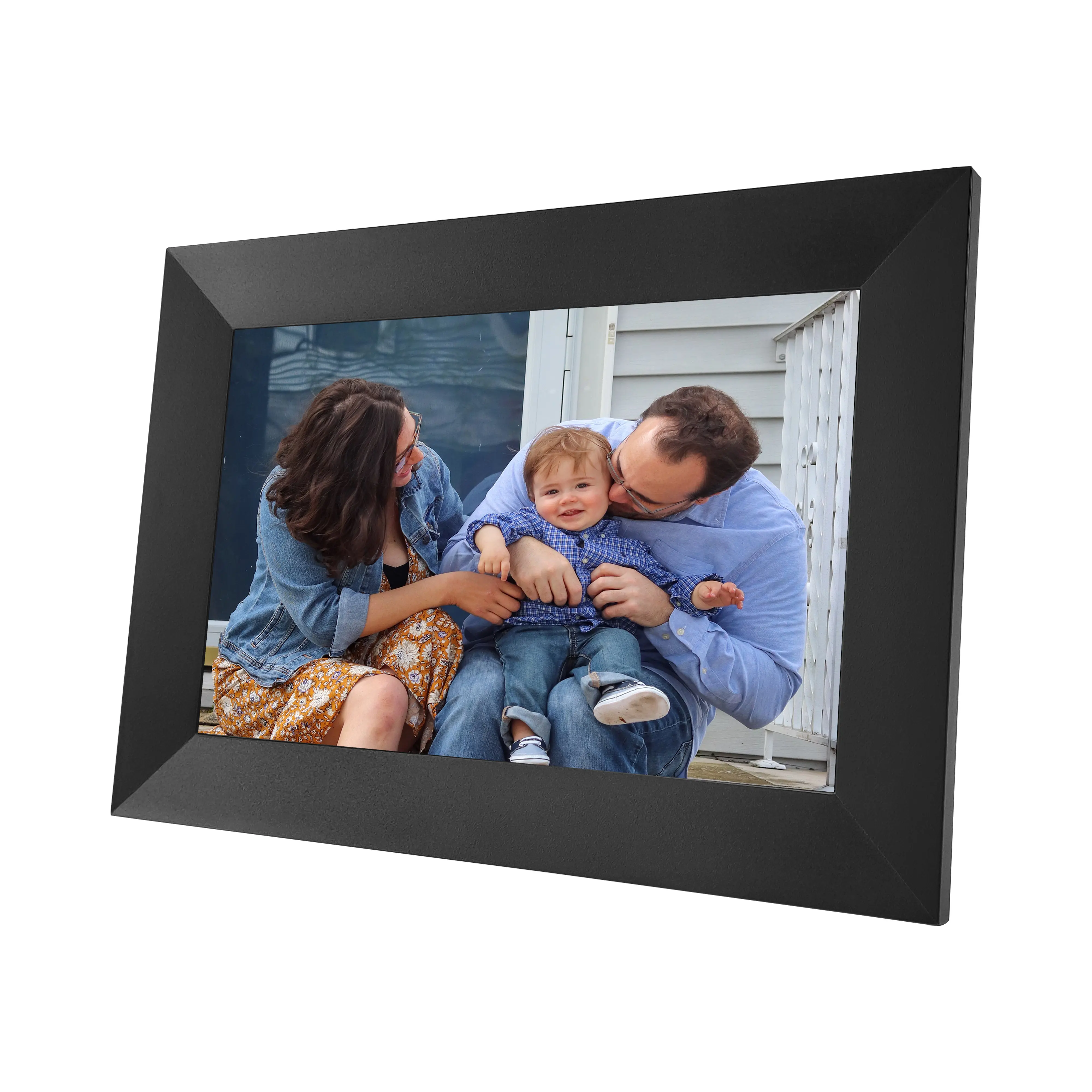 Cadre photo numérique 10.1 pouces Frameo Wifi Cadre photo numérique avec écran tactile Ips Hd, stockage de 16 Go