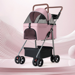 Poussette pliable légère pour petits animaux, chariot séparé pour chiens et chats, idéal pour les sorties - Product Image 6