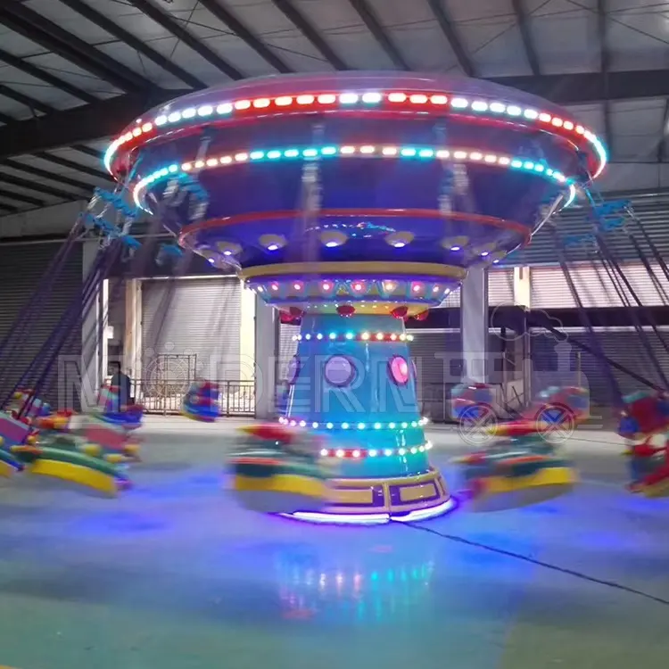 2022 high quality customized size and color space flying chair rides machine for amusement park children playground for sale