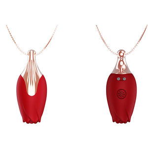 Collana Vibrante Portatile in Metallo a Forma di Rosa per Stimolazione Clitoridea e del Capezzolo, Vibratore con 10 Modalità, Potente Giocattolo Sessuale per Donne - Product Image 1