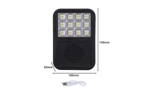 Lampe Solaire d'Urgence Haute Luminosité Étanche IP63 avec Haut-Parleur, Batterie Rechargeable au Lithium Fer Phosphate 3.7V 2000mAh - Product Image 2