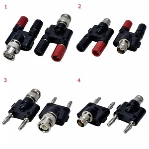 Q9 BNC banane à deux double 4mm banane mâle femelle Jack connecteur Coaxial BNC té Type 3 voies séparateur RF adaptateur haute qualité