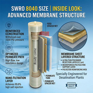 Membrana <span class=keywords><strong>de</strong></span> Ósmosis Inversa Marina <span class=keywords><strong>de</strong></span> Poliamida TFC 8040, Membrana <span class=keywords><strong>de</strong></span> Desalinización para Plantas <span class=keywords><strong>de</strong></span> <span class=keywords><strong>Agua</strong></span> Potable en Embarcaciones - Product Image 2