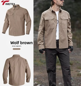 Camicie Eleganti <span class=keywords><strong>da</strong></span> <span class=keywords><strong>Uomo</strong></span> TIMETEX di Alta Qualità, Vestibilità Slim, Traspiranti <span class=keywords><strong>in</strong></span> <span class=keywords><strong>Lino</strong></span>/Cotone, Colletto alla Coreana, Antipiega, con Tasca sul Petto Personalizzabile - Product Image 4