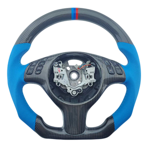 Nouveaux produits : Volant en cuir perforé en fibre de carbone pour BMW E46 M3 M6 E61 E62 E63 - Product Image 1