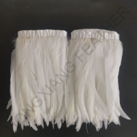 Plumes de queue de coq blanc pur, garnitures, plumes de coque, franges pour fêtes, carnavals, artisanat, vêtements, accessoires de décoration