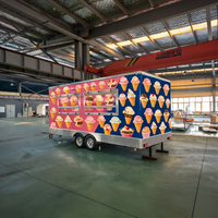 AUSTAR Camion de restauration entièrement équipé en aluminium, remorque de concession, stand de crème glacée et de limonade, petite camionnette transformée en cuisine mobile
