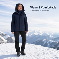 Veste à capuche 3 en 1 pour couple, doublure polaire amovible, manteau thermique coupe-vent pour la randonnée, le camping, l'hiver et les activités de plein air