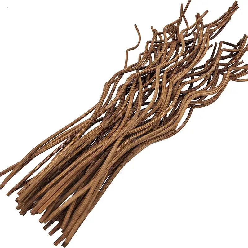 20 шт. Сменные коричневые волнистые палочки для диффузора из натурального тростника