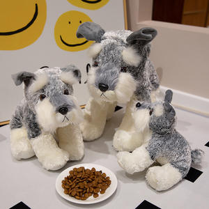 Süper yumuşak dolması Schnauzer köpek gerçekçi dolması köpekler sevimli Schnauzer peluş oyuncaklar kanepe dekorasyon çocuklar hediye - Product Image 3