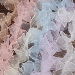 Vente directe usine – Accessoires en dentelle pour vêtements Lolita : garniture de col en organza perlé plissé de 11 cm, miroir décoratif, matériau d'emballage floral - Product Image 2