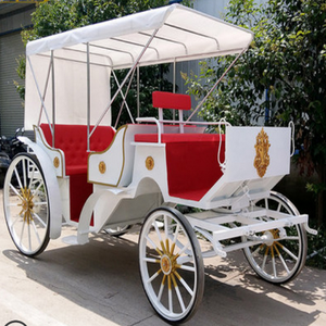 Vagón de caballos de calabaza de boda victoriana con capó, transporte especial turístico, carro de caballos - Product Image 2