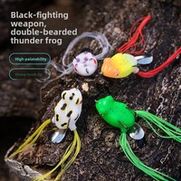 Nouvelle leurre grenouille en PP de 3 cm 42 g ; Petit leurre grenouille à double hameçon pour achigan
