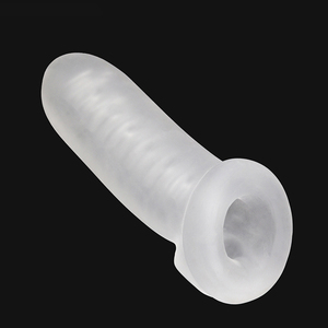 Realistische Penis ärmel Extender Wieder verwendbare TPE Dildos Kondom verzögerung für Männer Schwanz vergrößerung Kondom scheide Verzögerung - Product Image 3
