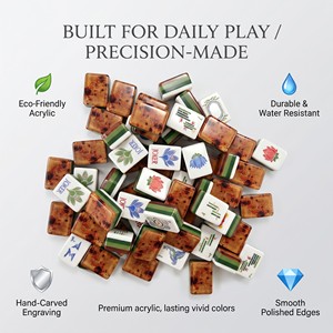 Jeu <span class=keywords><strong>de</strong></span> tuiles <span class=keywords><strong>de</strong></span> mahjong <span class=keywords><strong>de</strong></span> luxe <span class=keywords><strong>de</strong></span> haute qualité, sculptées à la main, <span class=keywords><strong>4</strong></span> couches, 160 pièces, style américain moderne <span class=keywords><strong>en</strong></span> plastique, pour le divertissement <span class=keywords><strong>en</strong></span> casino - Product Image 5