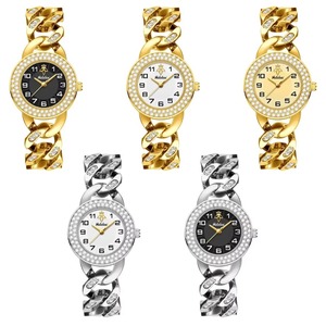 Luxury Gold Alloy Stainless Steel Analog Watch Unisex Rhinestone Skeleton Quartz Fashion Waterproof Sports Gift Box - Product Image 1