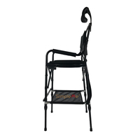 Chaise pliante en aluminium réglable en hauteur Onwaysports pour barbier et maquilleur avec appui-tête