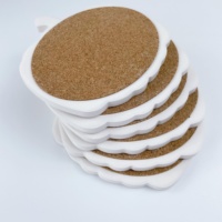 Sous-verres ronds modernes personnalisés en céramique écologique avec base en liège, ensemble de tapis de table pour tasses, imprimé avec logo amusant, décoration d'intérieur