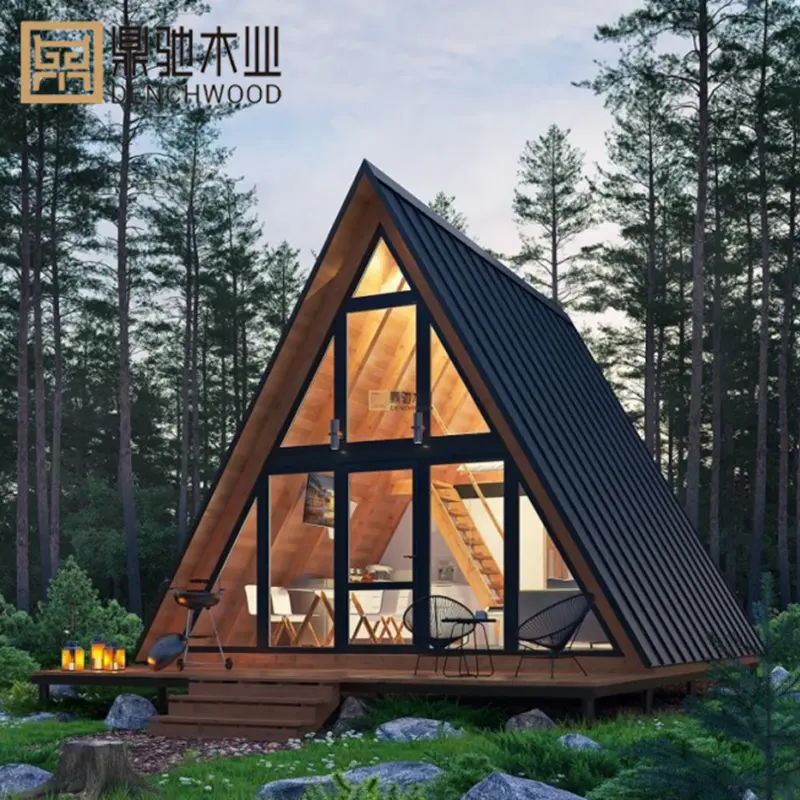 リゾート木造住宅フレーム三角形ウッドハウス