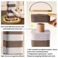 Gratte-chat remplaçable grand poteau de grattage d'angle en carton avec boule