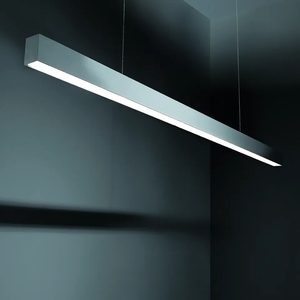 Ufficio Indoor soggiorno illuminazione PC opale copertura argento bianco 80W 2400mm Led luce lineare 75*75MM <span class=keywords><strong>infissi</strong></span> di profilo <span class=keywords><strong>in</strong></span> <span class=keywords><strong>alluminio</strong></span> - Product Image 1