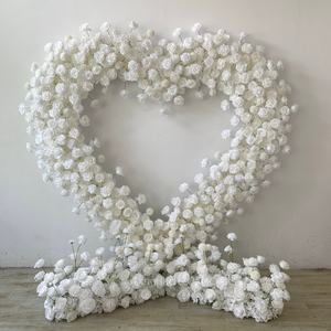 結婚する背景ロマンチックな白いハートフラワースタンド人工愛ハートハートフラワーアーチ結婚式用 - Product Image 3
