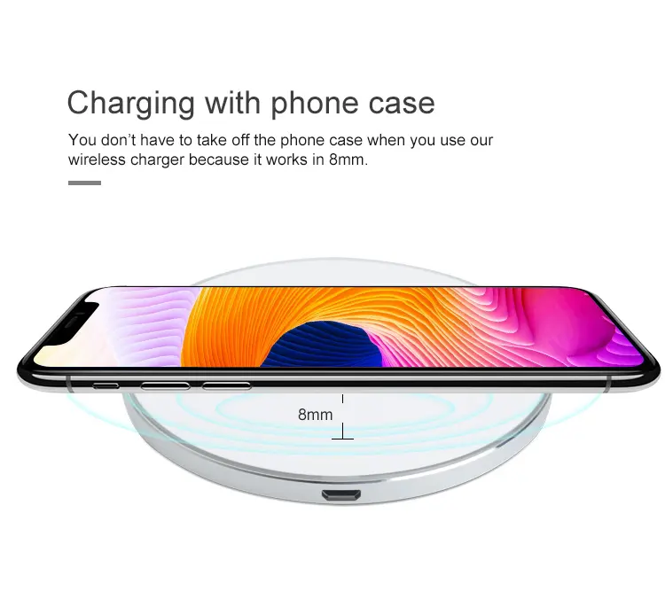 Station de charge rapide sans fil Qi, 10W, pour iPhone X 2021 Plus, Samsung Galaxy Note 8/S9/S9 +/S8/Moto x, nouvelle version 8/8