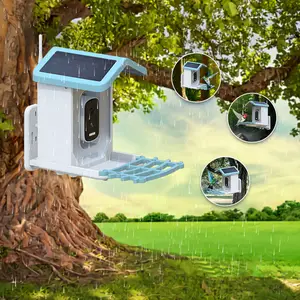 Alimentador de pájaros inteligente con aplicación de carga Solar para exteriores, cámara HD de 4MP 2,5 K, alimentador de especies de pájaros con reconocimiento AI, novedad