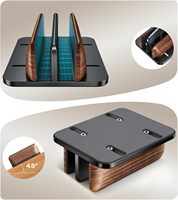 Support vertical pour ordinateur portable [Support en bois à double fente] Base réglable pour MacBook Pro/Air (jusqu'à 17,3 pouces)