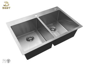 อ่างล้างจานสแตนเลสสองชั้นแบบแฮนด์เมดดีไซน์ทันสมัยรับประกัน5ปีสำหรับห้องน้ำอ่างล้างจานแบบหลุมเดียวไม่ใช่ - Product Image 2