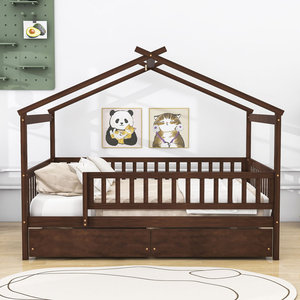 Cadre de <span class=keywords><strong>lit</strong></span> de maison en bois facile à assembler avec <span class=keywords><strong>tiroir</strong></span> de rangement Chambre à coucher Nodic <span class=keywords><strong>Montessori</strong></span> <span class=keywords><strong>Lit</strong></span> pour enfants - Product Image 5