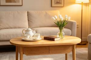 High Quality Natural Solid Wood Coffee <b>Table</b> with <b>Drawers</b>, Living Room Wooden Storage Coffee <b>Table</b> - Product Image 6