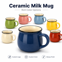 Haute qualité coloré porcelaine thé tasse à café en céramique tasse avec le logo de sublimation