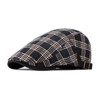 Gorra plana a cuadros de algodón para hombre, gorra clásica para Conductor de hiedra, sombrero plano con patrón a cuadros, gorra de estilo irlandés tradicional, sombrero plano a cuadros