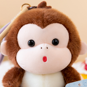 Portachiavi in <span class=keywords><strong>peluche</strong></span> all'ingrosso con registrazione vocale, a forma di pesce, <span class=keywords><strong>scimmia</strong></span>, asino, rana, maiale, con riproduzione di voci di animali in legno - Product Image 4