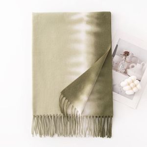 Solid Color Cashmere Feel Scarf with Custom Logo Thick Warm Acrylic Winter Long Shawl - Product Image 6